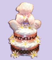 My First Teddy - Girl Diaper Cake Toronto - SOLD OUT